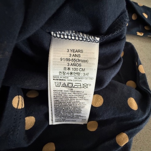 NWT 2 Toddler 3T 3 Years Girl Gap Peplum Long Sleeve Tops Red Buffalo Navy Polka - Picture 8 of 9